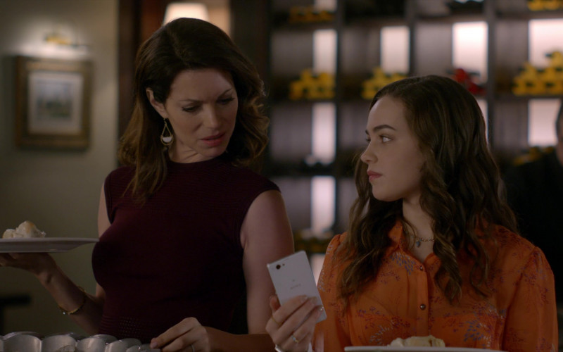 Sony Xperia White Smartphone Used by Mary Mouser as Samantha LaRusso in Cobra Kai S01E05 Counterbalance (2018)
