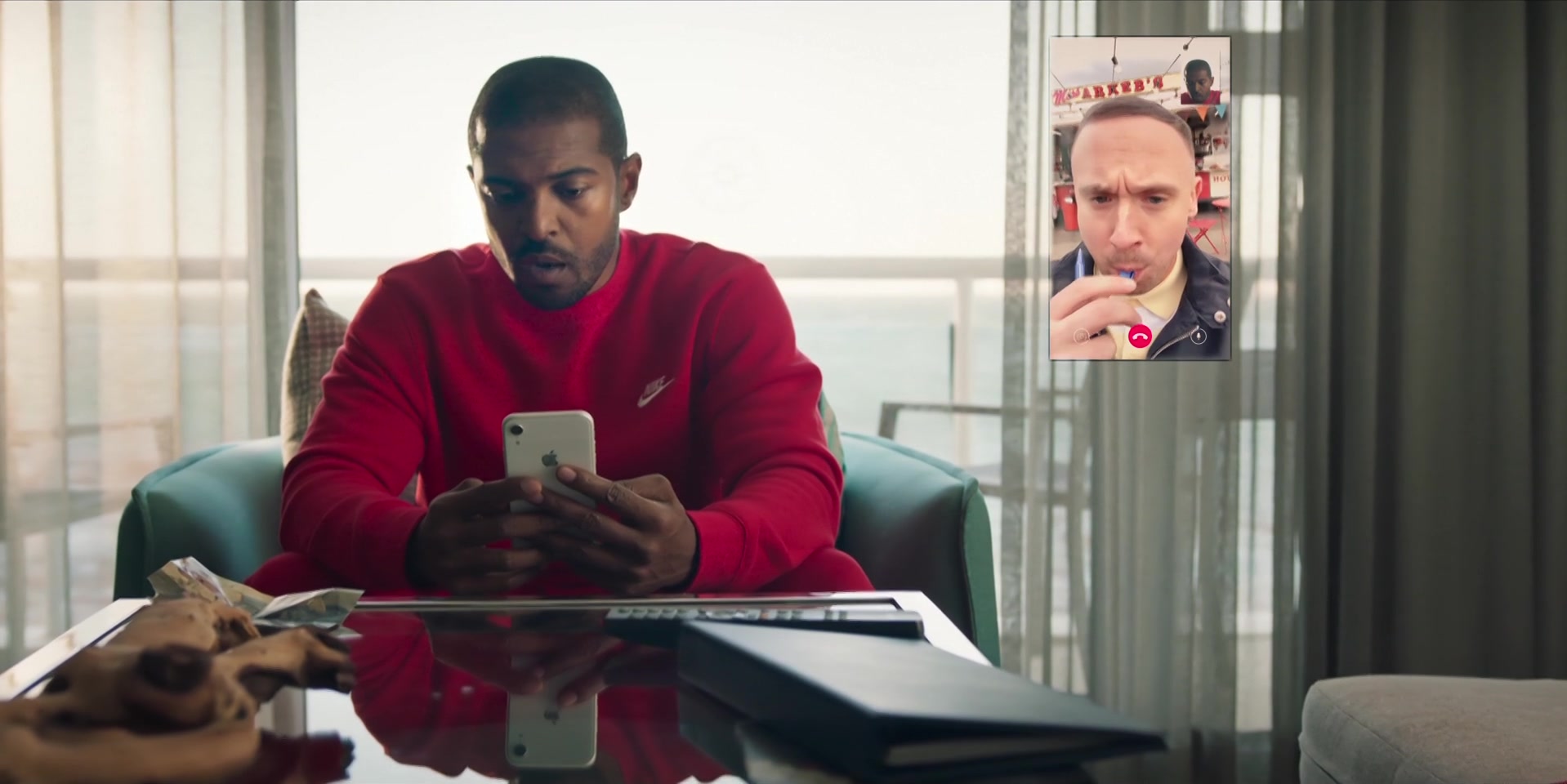 Apple IPhone Smartphone Held By Noel Clarke As Aaron 'Bish' Bishop In ...