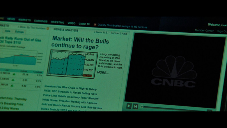 CNBC TV Channel Website in The Taking of Pelham 123 (2009)