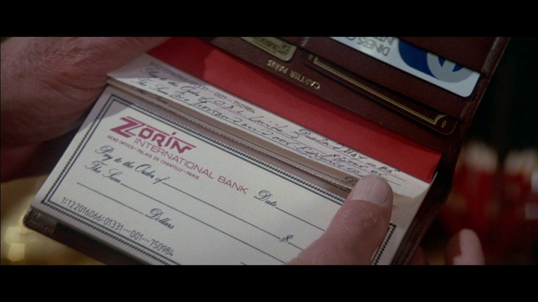 Cartier Wallet – Cheque Book in A View to a Kill (1985)