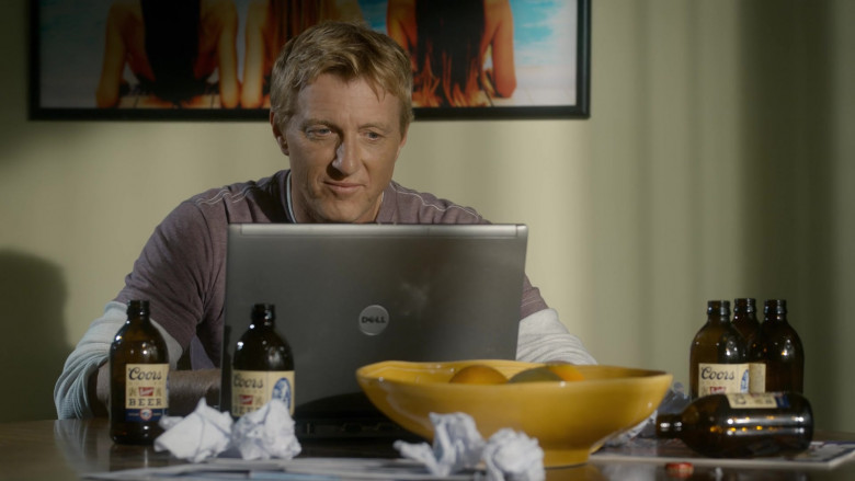 Dell Laptop and Coors Banquet Beer of William Zabka as Johnny Lawrence in Cobra Kai S03E06