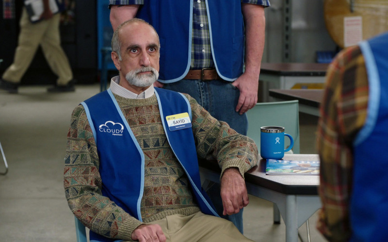 Hydro Flask 12oz Insulated Coffee Mug (Blue) of Amir M. Korangy as Sayid in Superstore S06E06 Biscuit (2021)