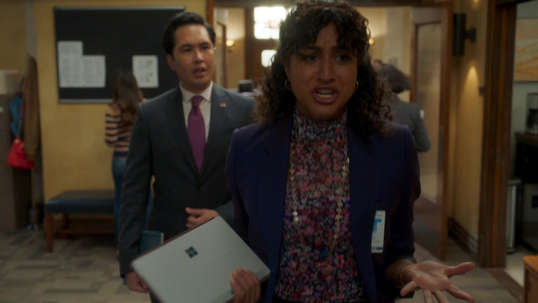 Microsoft Surface Tablet of Vella Lovell as Mikaela Shaw in Mr. Mayor S01E01 (2)