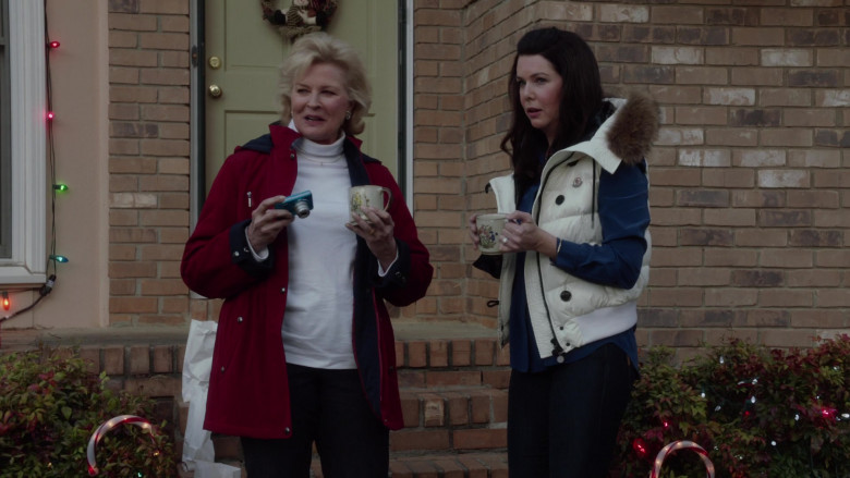 Moncler Women's White Vest of Lauren Graham as Luann Mitchler in A Merry Friggin' Christmas (1)