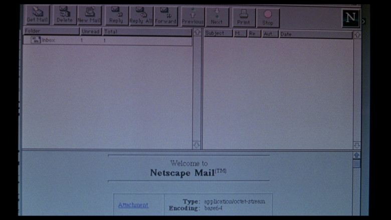 Netscape browser and Email in Ransom (1996)