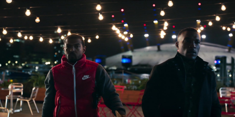 Nike Men's Down Vest (Red) Worn by Noel Clarke as Aaron ‘Bish' Bishop in Bulletproof S03E03 (2)