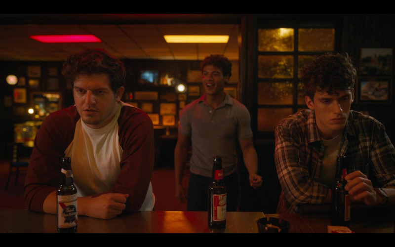 Pabst Blue Ribbon Beer Enjoyed by Brian Muller as Pags and Budweiser Bottles in Bridge and Tunnel S01E01 The Graduates (2021)