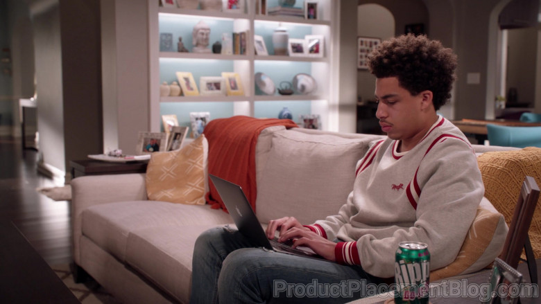 Apple MacBook Laptop and Kenzo Sweatshirt of Marcus Scribner in Black-ish S07E12 (1)
