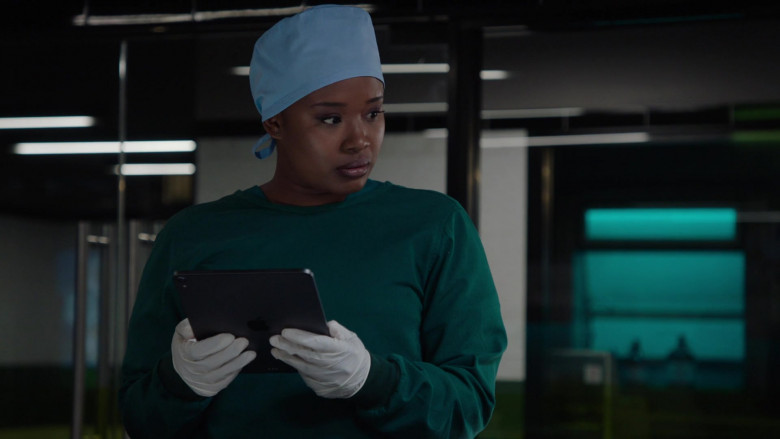 Apple iPad Tablet of Faustina Agolley as Edwina Gharam in Harrow S03E03 Tarde Venientibus Ossa (2021)