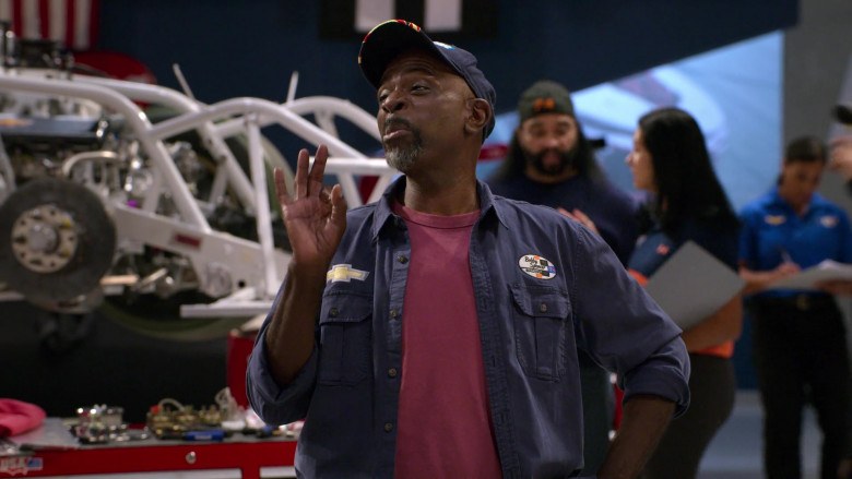 Chevy Patch on the Shirt Worn by Gary Anthony Williams as Chuck in The Crew S01E08