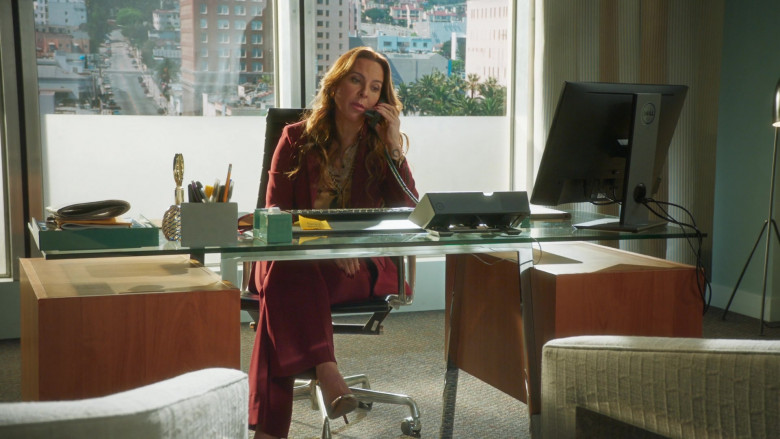 Dell Computer Monitor of Kate del Castillo as Victoria Santos in Mr. Mayor S01E09