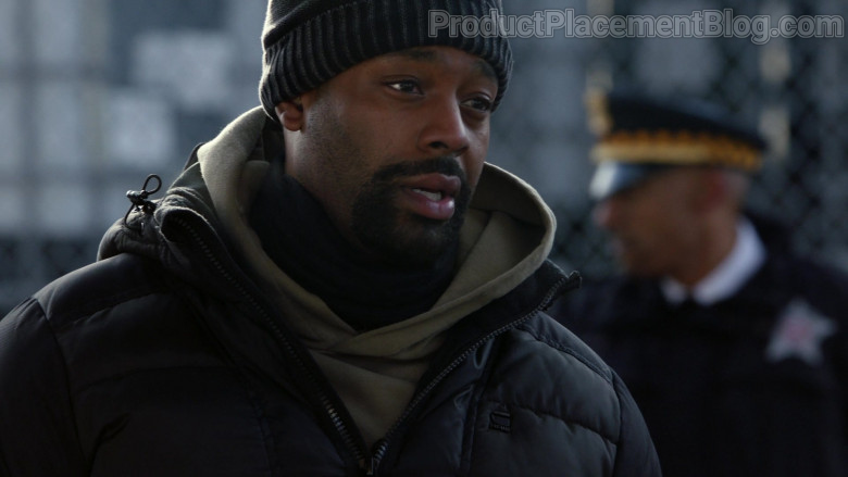 G-Star RAW Winter Hooded Quilted Jacket of LaRoyce Hawkins as Kevin Atwater in Chicago P.D. S08E07 Instinct (2021)