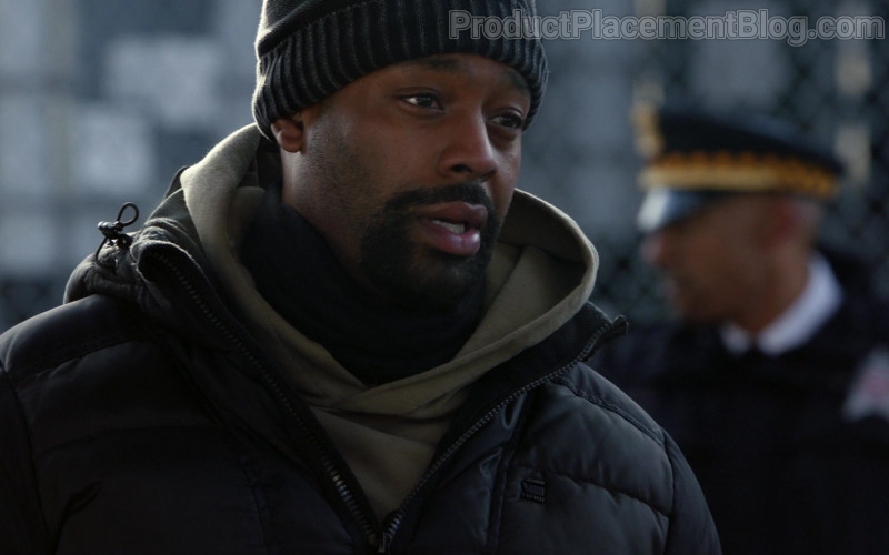 G-Star RAW Winter Hooded Quilted Jacket of LaRoyce Hawkins as Kevin Atwater in Chicago P.D. S08E07 Instinct (2021)