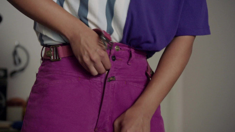 Girbaud Men's Purple Jeans in Young Rock S01E02 TV Show (3)