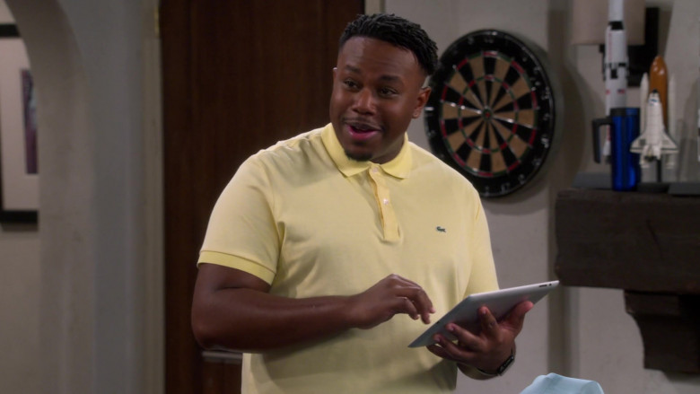 Lacoste Men's Yellow Polo Shirt of Marcel Spears as Marty Butler in The Neighborhood S03E10