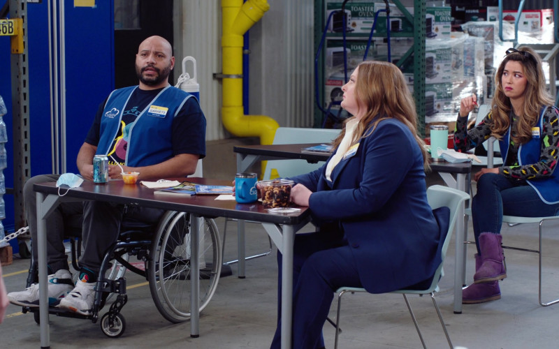 Nike Air Jordan Sneakers Worn by Colton Dunn as Garrett and LaCroix Sparkling Water Can in Superstore S06E10 Depositio