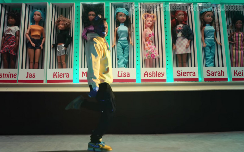 Nike Men’s Yellow Sneakers of DaBaby in Cry Baby by Megan Thee Stallion (1)