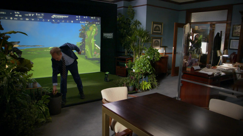 Peter MacNicol as Judge Albert Campbell Playing Foresight Sports Sim in a Box Indoor Virtual Golf Simulator in All Rise S02E09 TV Show (1)