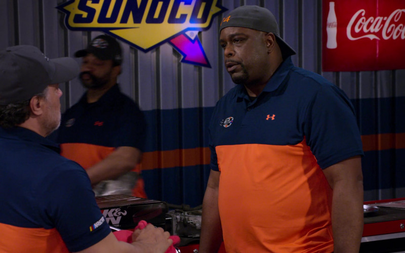 Under Armour Shirts, K&N, Sunoco, Coca-Cola in The Crew S01E04