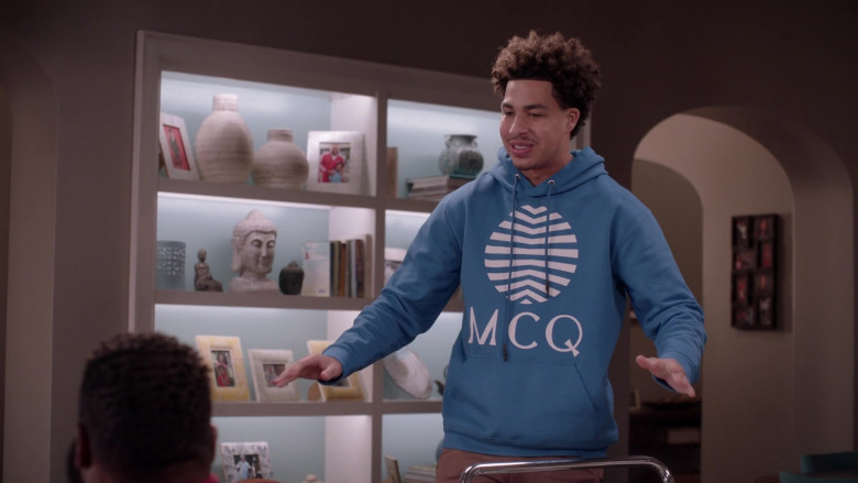 Alexander McQueen Blue Sweatshirt of Cast Member Marcus Scribner as Andre ‘Junior' Johnson Jr. in Black-ish S07E1 (1)