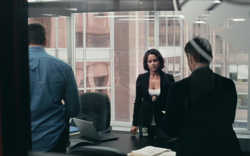 Dell Laptop of Michelle Rodriguez as Supervisor Garrett in Crisis (2021)