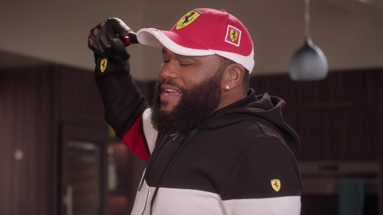 Ferrari Men's Hoodie and Cap Outfit of Anthony Anderson as Andre ‘Dre' Johnson in Black-ish S07E16 2021 (2)