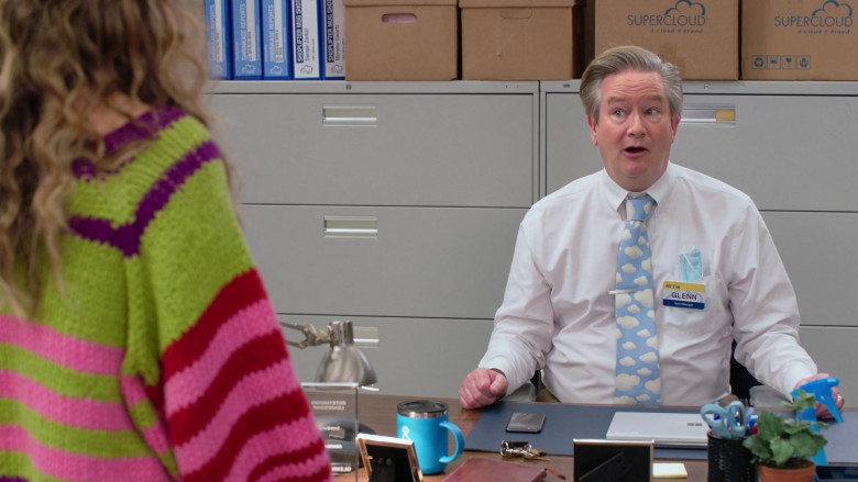 Hydro Flask Mug and Microsoft Surface Laptop on the Table of Mark McKinney as Glenn Sturgis in Superstore S06E13 L