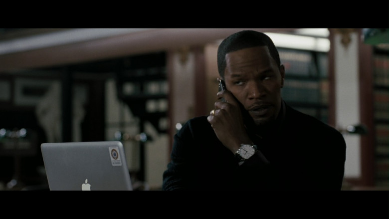 IWC Portuguese Automatic 5001 Watch and Apple MacBook Laptop of Jamie Foxx as Nicholas ‘Nick' Rice in Law Abiding Citizen (2009)