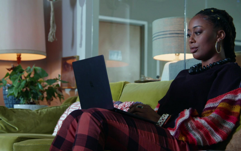 Microsoft Surface Laptop of Cast Member Zuri Adele as Malika Williams in Good Trouble S03E06 TV Series (1)