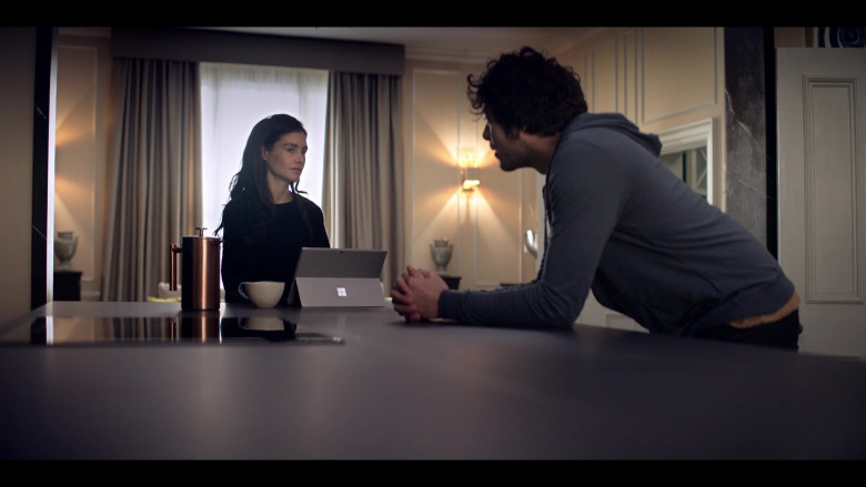 Microsoft Surface Tablet of Hannah Ware as Rebecca Webb in The One S01E08 TV Show by Netflix (2)