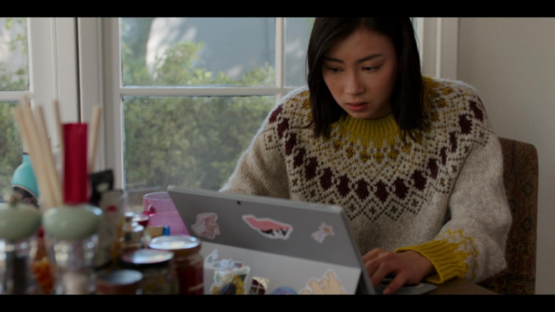 Microsoft Surface Tablet of Lauren Tsai as Claudia in Moxie (1)