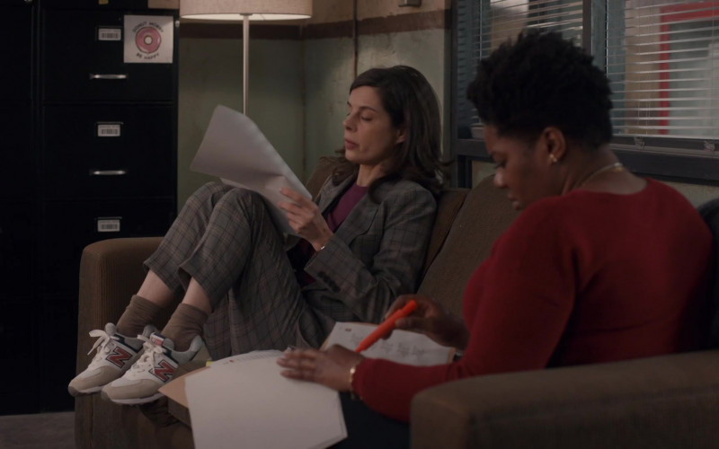 New Balance 574 Sneakers of Cast Member Meredith MacNeill as Sam Wazowski in Pretty Hard Cases S01E08 "Flowers" (2021)