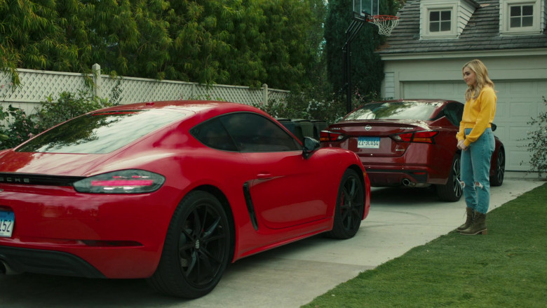 Porsche Taycan Red Sports Car in American Housewife S05E12 How Oliver Got His Groove Back (2021)