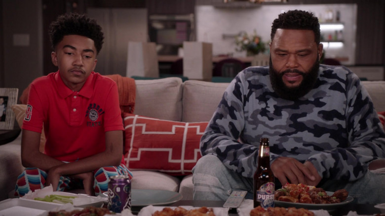 Superdry Red Polo Shirt of Cast Member Miles Brown as Jack Johnson in Black-ish S07E15 TV Show (2)