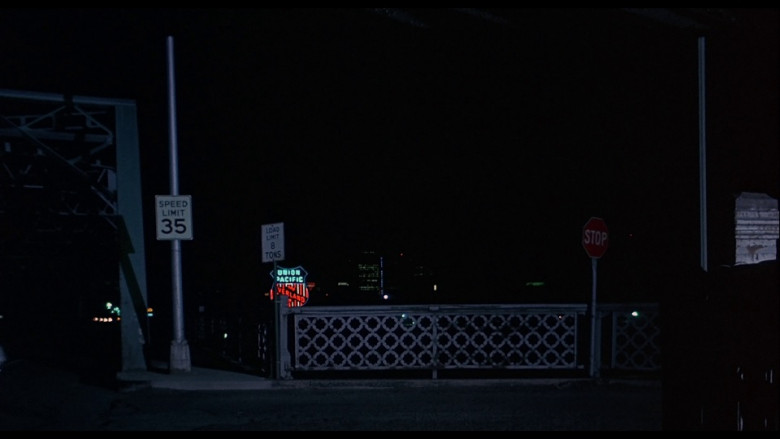Union Pacific Railroad Sign in Vanishing Point (1971)