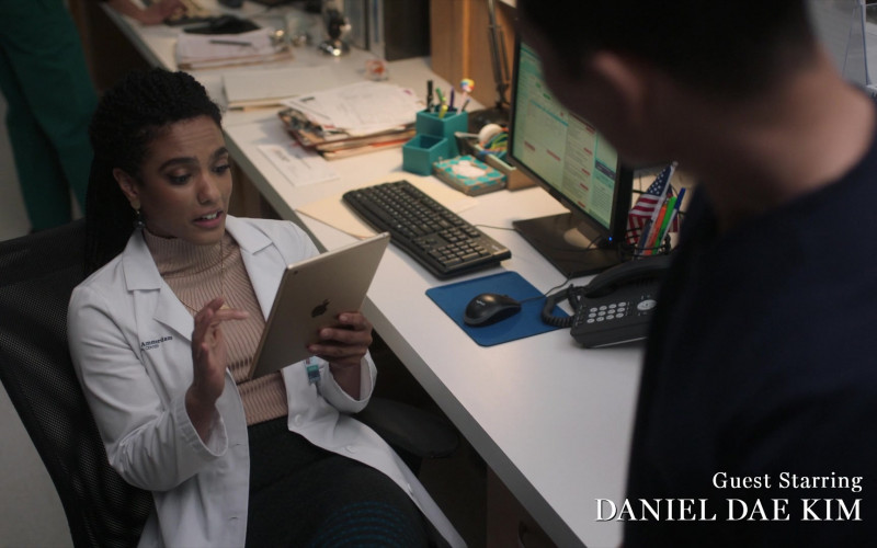 Apple iPad Tablet of Freema Agyeman as Dr. Helen Sharpe in New Amsterdam S03E06 Why Not Yesterday (2021)