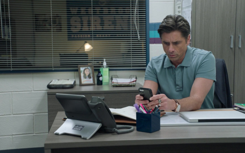 Cisco Phone of John Stamos as Marvyn Korn in Big Shot S01E03 TCKS (2021)