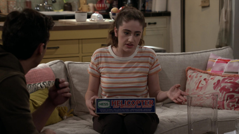 Hess Toy Helicopter Held by Rachel Sennott as Jackie Raines in Call Your Mother S01E11