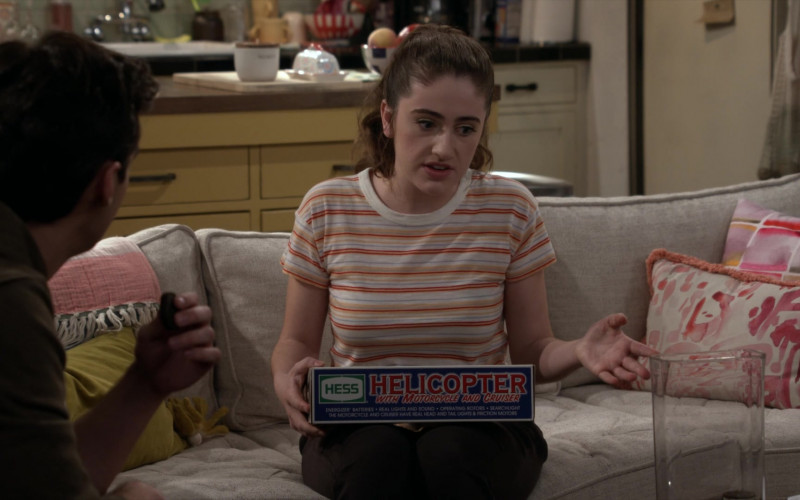 Hess Toy Helicopter Held by Rachel Sennott as Jackie Raines in Call Your Mother S01E11