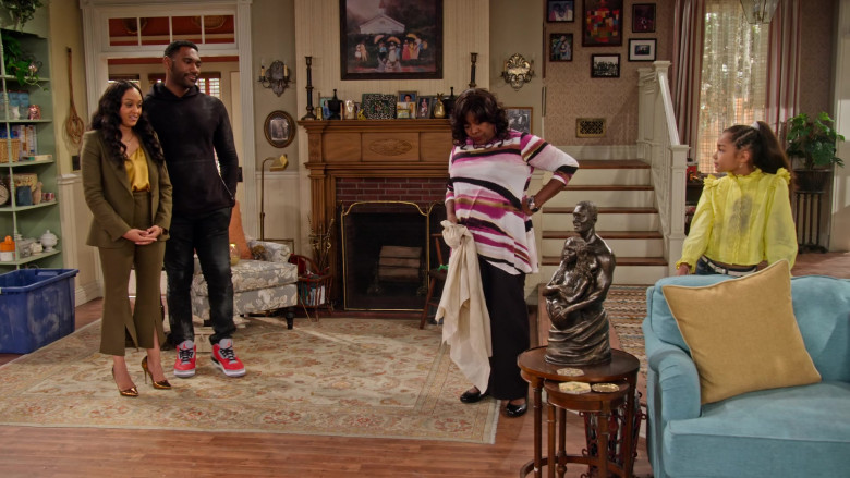 Nike Air Jordan 3 Retro ‘Fire Red – Grey Cement' Sneakers of Anthony Alabi as Moz in Family Reunion S03E05 