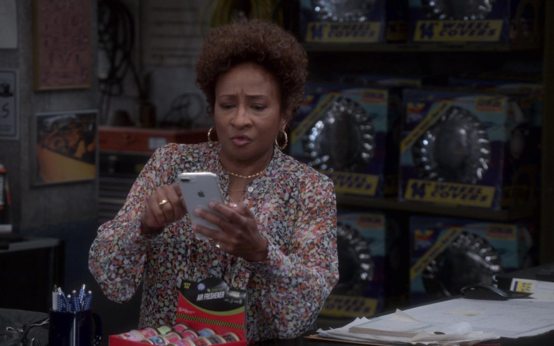 Apple iPhone Smartphone Held by Wanda Sykes as Lucretia in The Upshaws S01E08 Night Out (2021)