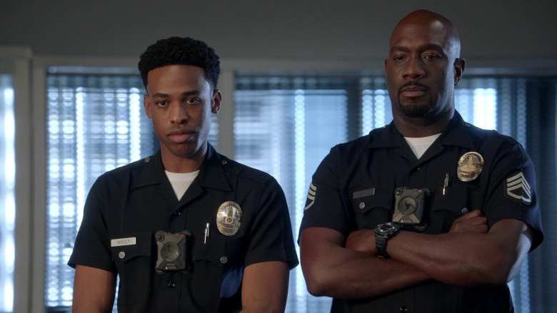 Axon Body Camera of Titus Makin Jr. as Jackson West in The Rookie S03E13 TV Show 2021 (2)