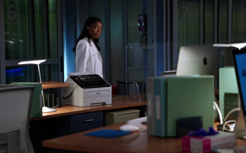 Brother Fax Machine and Apple iMac PC in Chicago Med S06E14 A Red Pill, a Blue Pill (2021)