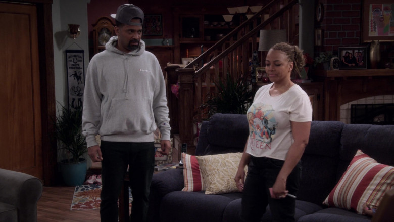 Champion Grey Hoodie Worn by Mike Epps as Bennie Upshaw in The Upshaws S01E05 Ridin' Dirty (1)