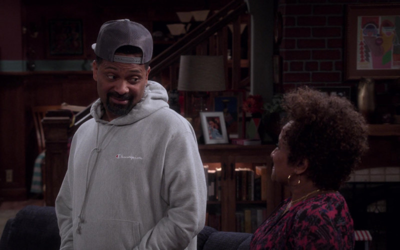 Champion Grey Hoodie Worn by Mike Epps as Bennie Upshaw in The Upshaws S01E05 Ridin' Dirty (2)