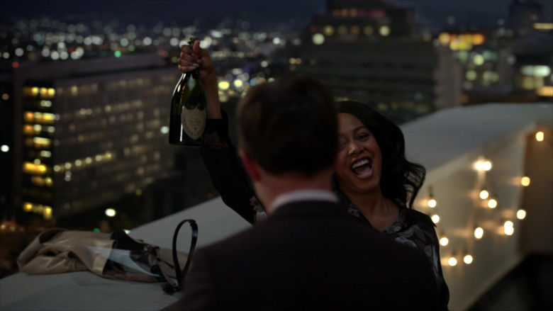 Dom Perignon Champagne Bottle Held by Simone Missick as Judge Lola Carmichael in All Rise S02E15 TV Show 2021 (2)