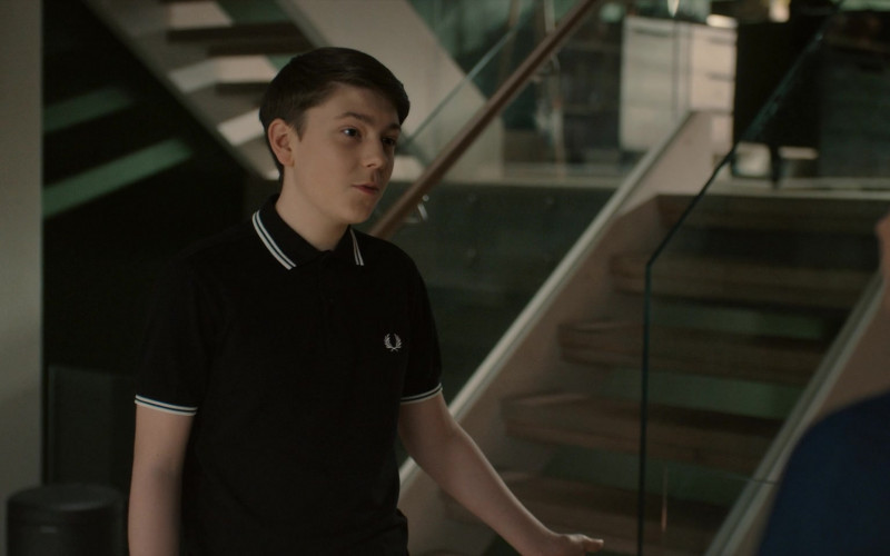Fred Perry Polo Shirt of Alex Eastwood as Luke in Breeders S02E09 No Power Part I (2021)