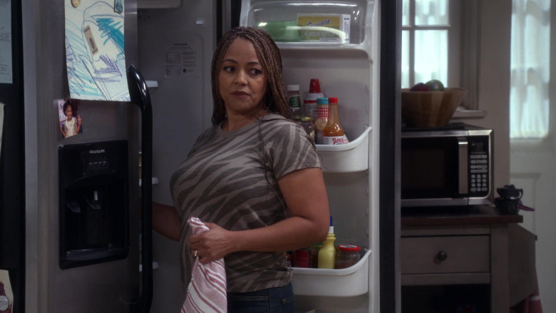 Frigidaire Refrigerator, Farmbest Creamery Butter and Tapatio Hot Sauce in The Upshaws S01E08 Night Out (2021)