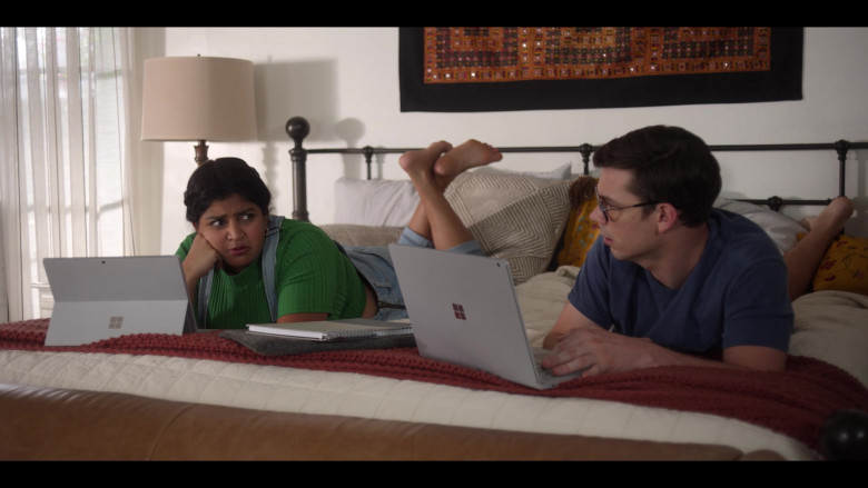 Microsoft Surface Tablet of Punam Patel as Kim Laghari and Microsoft Surface Laptop of Ryan O'Connell as Ryan Hayes in Special S02E07