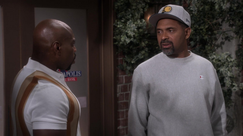 New Era Cap and Grey Sweatshirt of Mike Epps as Bennie in The Upshaws S01E06 Last Straw (2021)